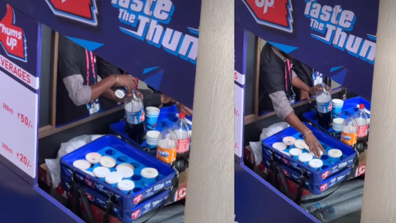 Fact check: Are soft drink bottles refilled at Delhi's Arun Jaitley Stadium after T20 World Cup clash DDCA soft drinks (X Screengrab)