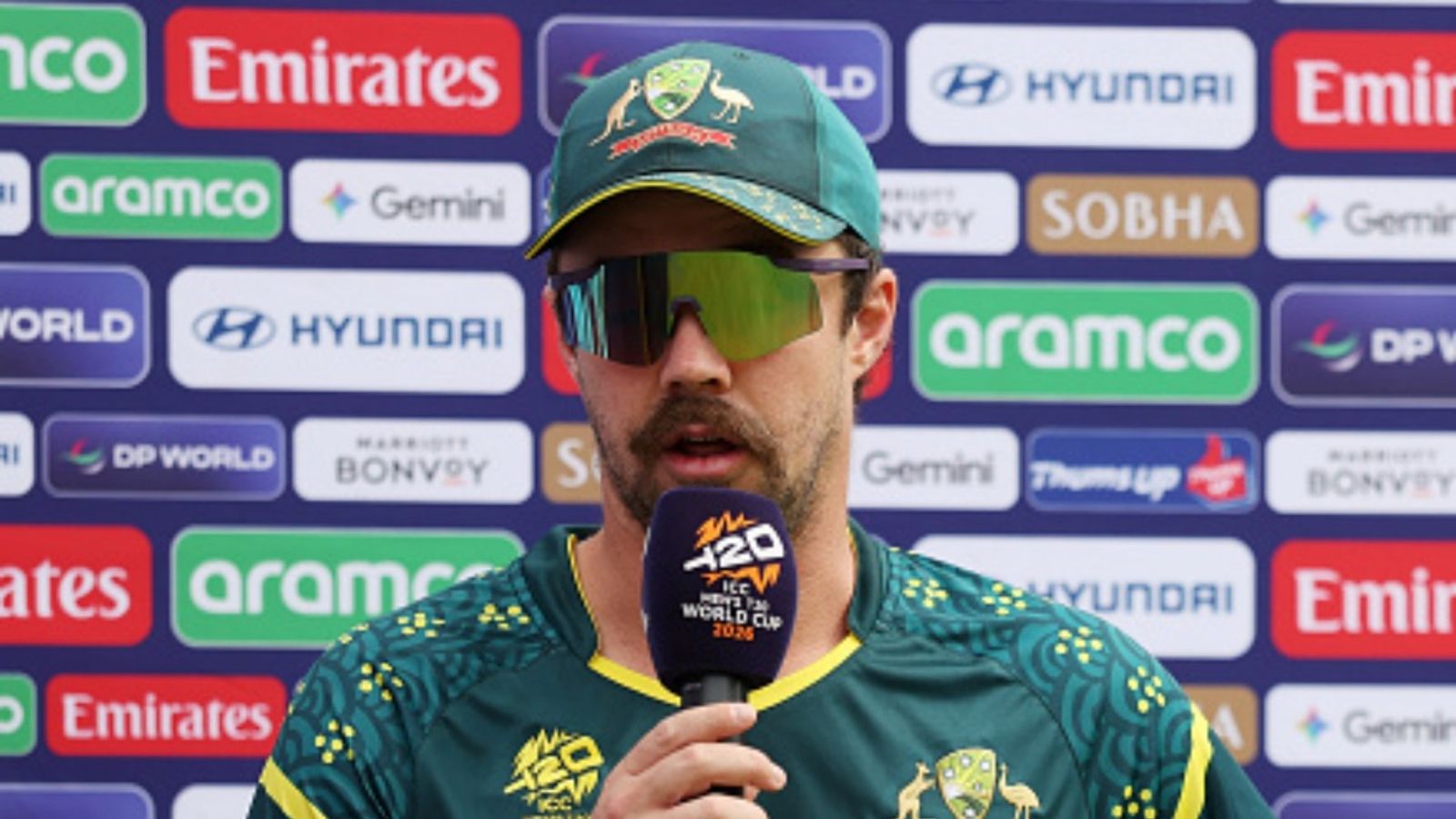 Stand-in captain Travis Head unfazed by loss to Zimbabwe, gives ODI World Cup 2023's example Travis Head of Australia looks on as they are interviewed following the ICC Men's T20 World Cup 2026 match against Zimbabwe at R. Premadasa Stadium on February 13, 2026 in Colombo, Sri Lanka.