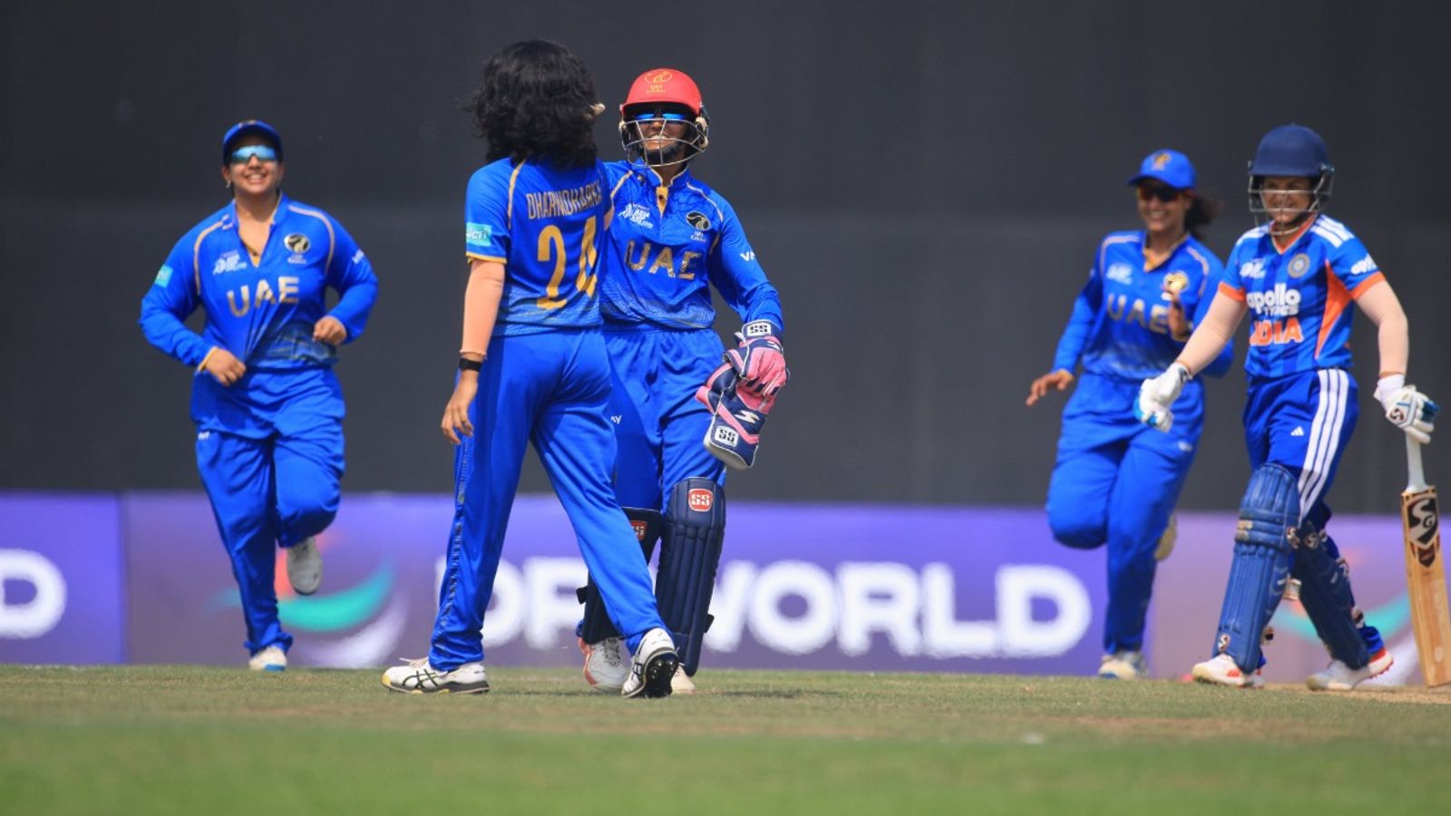 UAE shock India by seven wickets in another upset amidst T20 World Cup 2026 Nepal players celebrate with each other after dismissing India A batter in this frame. (ACC)