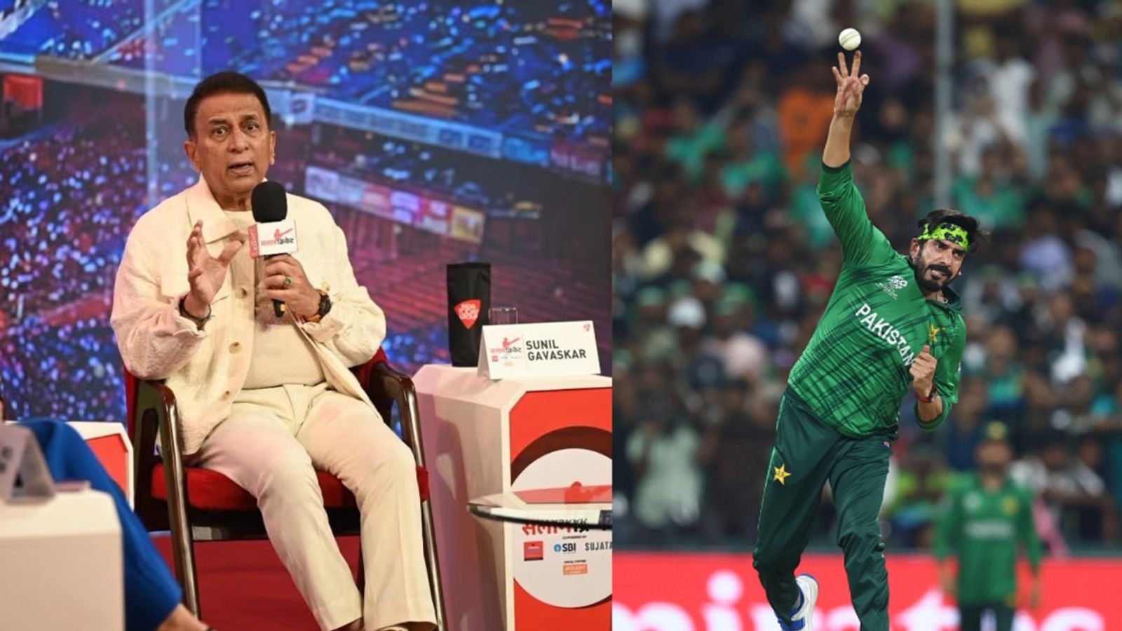 Sunil Gavaskar ends debate around Usman Tariq's controversial bowling action ahead of India vs Pakistan T20 World Cup 2026 clash Sunil Gavaskar along with Usman Tariq (Aajtak and Getty)