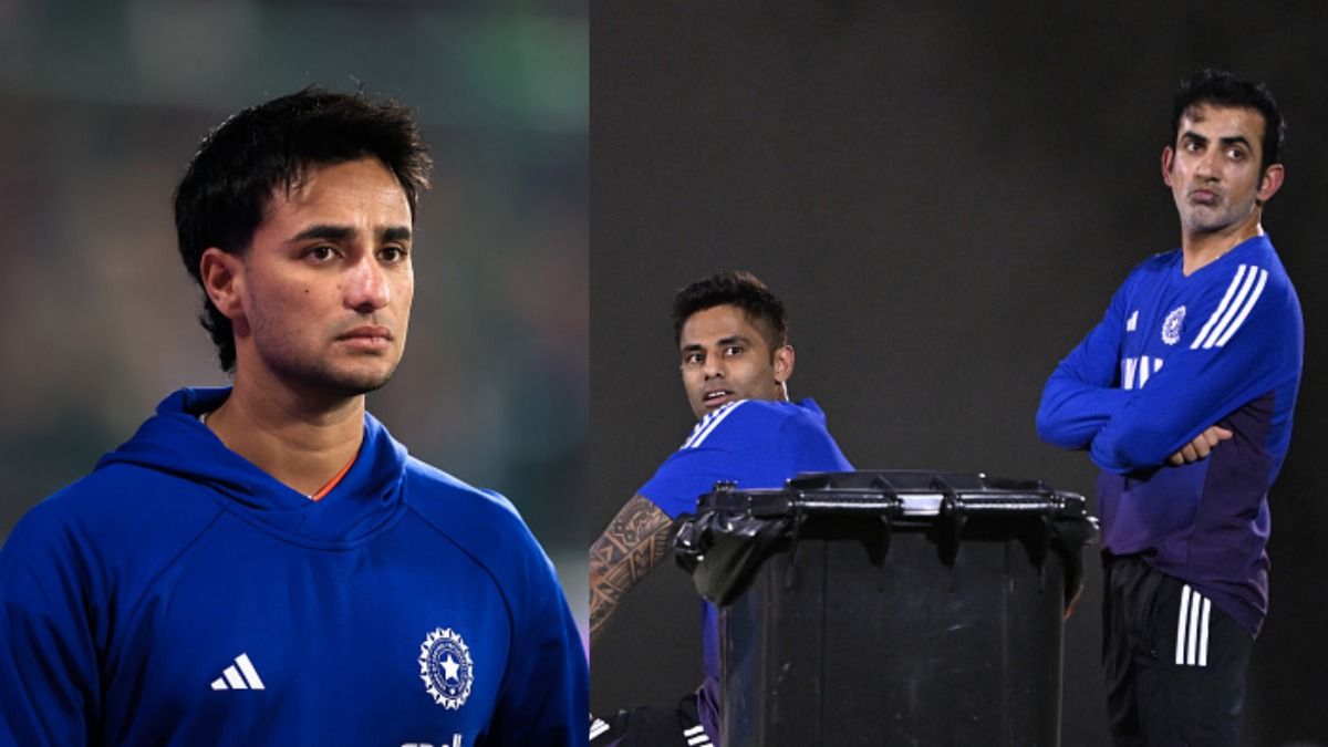 Abhishek Sharma along with Gautam Gambhir and Suryakumar Yadav (Getty)