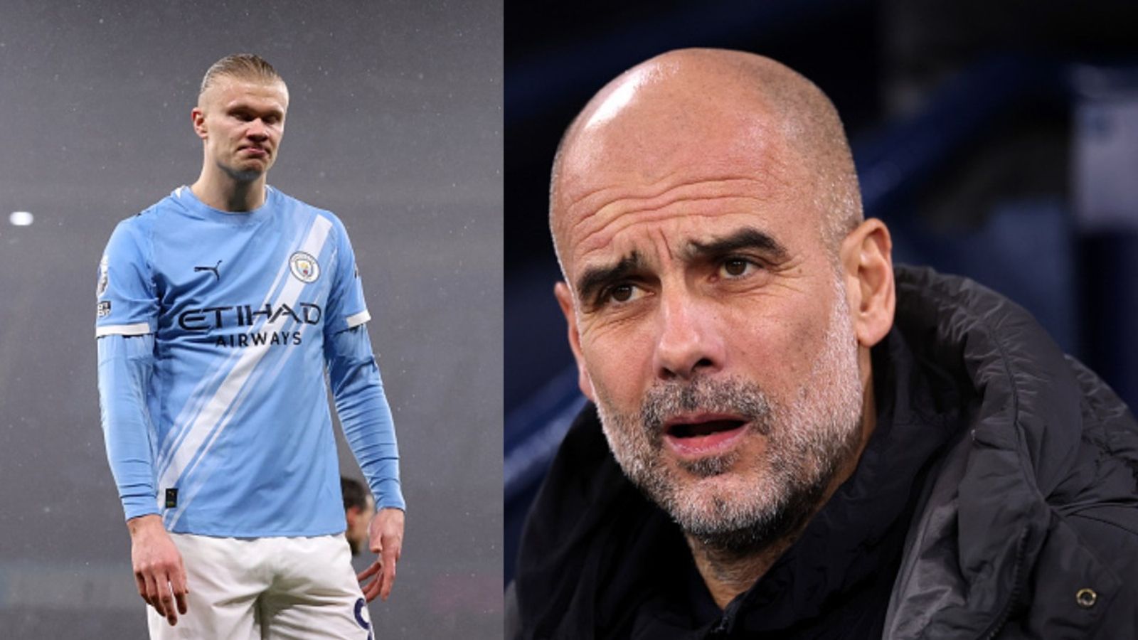 Erling Haaland Fitness Update: Pep Guardiola shares latest on star forward Erling Haaland and Pep Guardiola in the frame (via Getty)