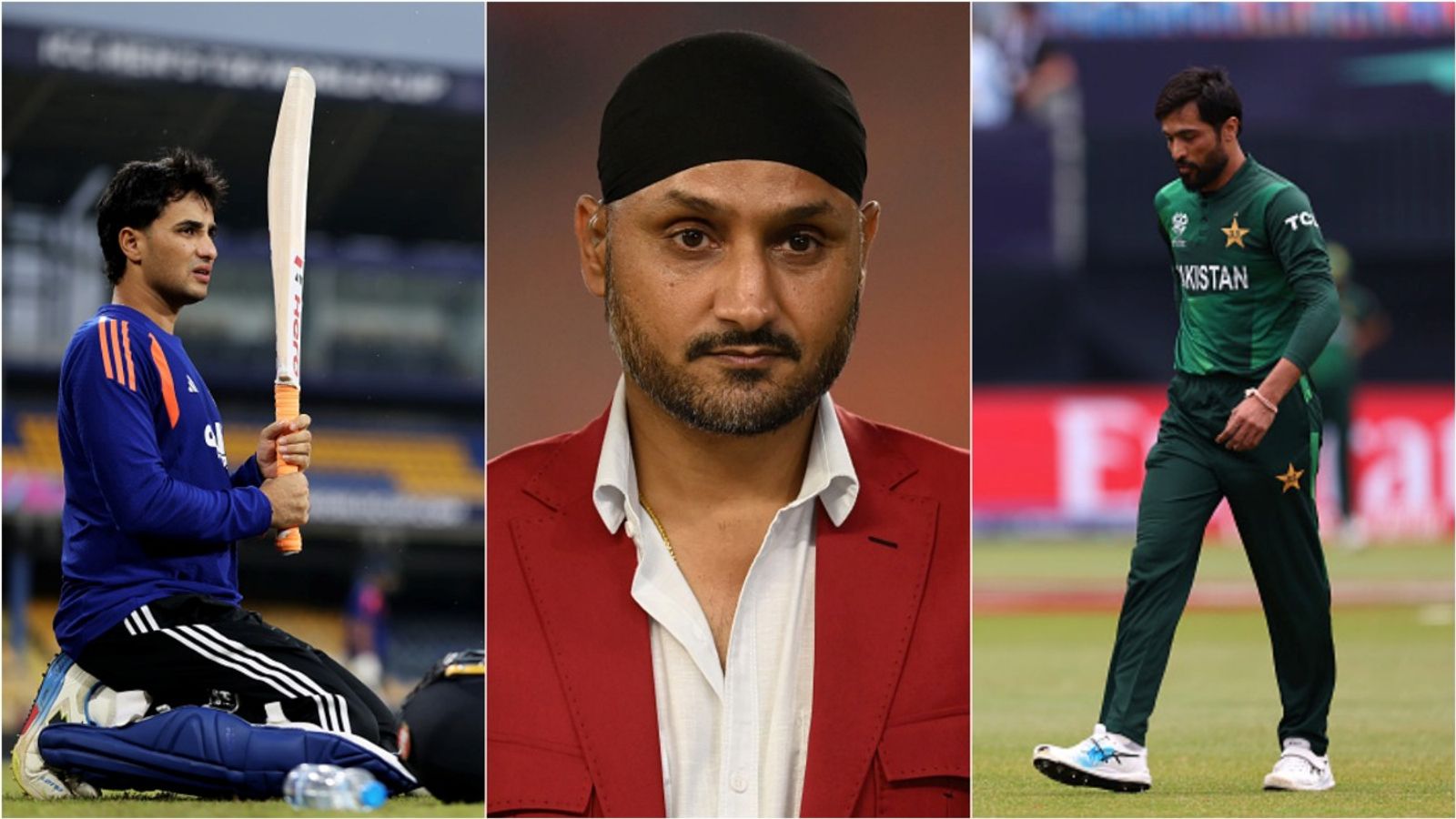 Harbhajan Singh slams Mohammad Amir for calling Abhishek Sharma a 'slogger', tells Pakistan to 'wait and watch' India opener Abhishek Sharma during a training session; Former India spinner Harbhajan Singh; Former Pakistan pacer Mohammad Amir.