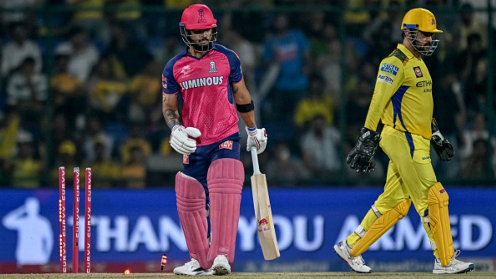 Ex-CSK batter accuses Rajasthan Royals of ignoring 'future of Indian cricket' by making Riyan Parag captain Rajasthan Royals' Riyan Parag reacts after getting clean bowled as Chennai Super Kings' captain MS Dhoni walks past him during the Indian Premier League (IPL) match at the Arun Jaitley Stadium in New Delhi on May 20, 2025.