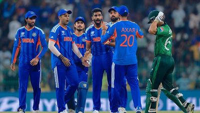 Watch: Jasprit Bumrah's lethal yorker floors Saim Ayub, followed by Icy send-off in IND vs PAK clash India's Jasprit Bumrah (C) celebrates with his teammates the wicket of Pakitan's Saim Ayub in this frame. (Getty)