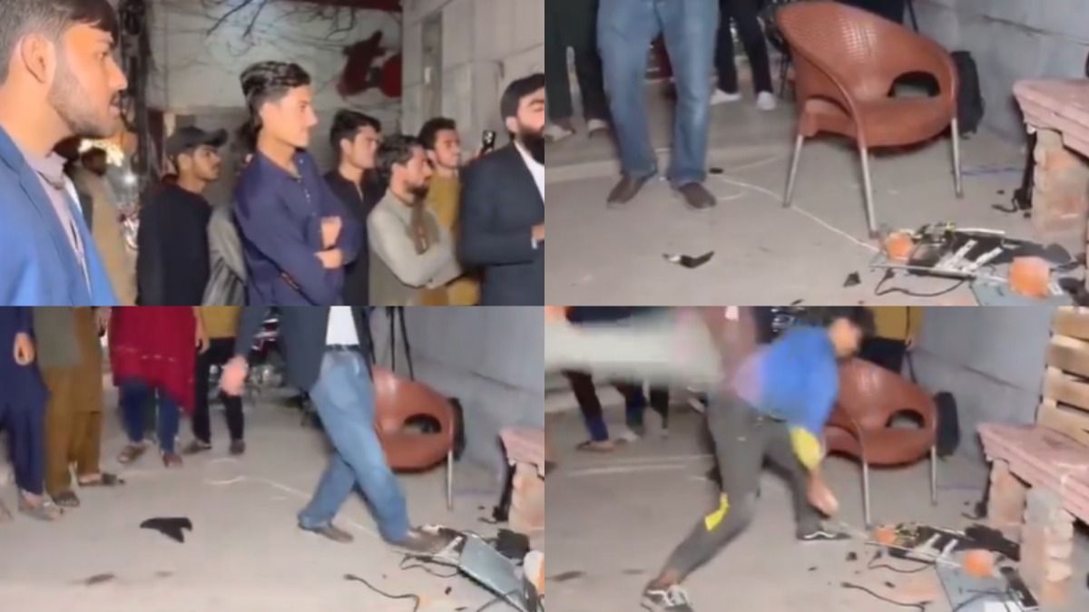 Watch: Furious Pakistan fans shatters TV screens after India hand them crushing T20 World Cup blow. (Screenshot)