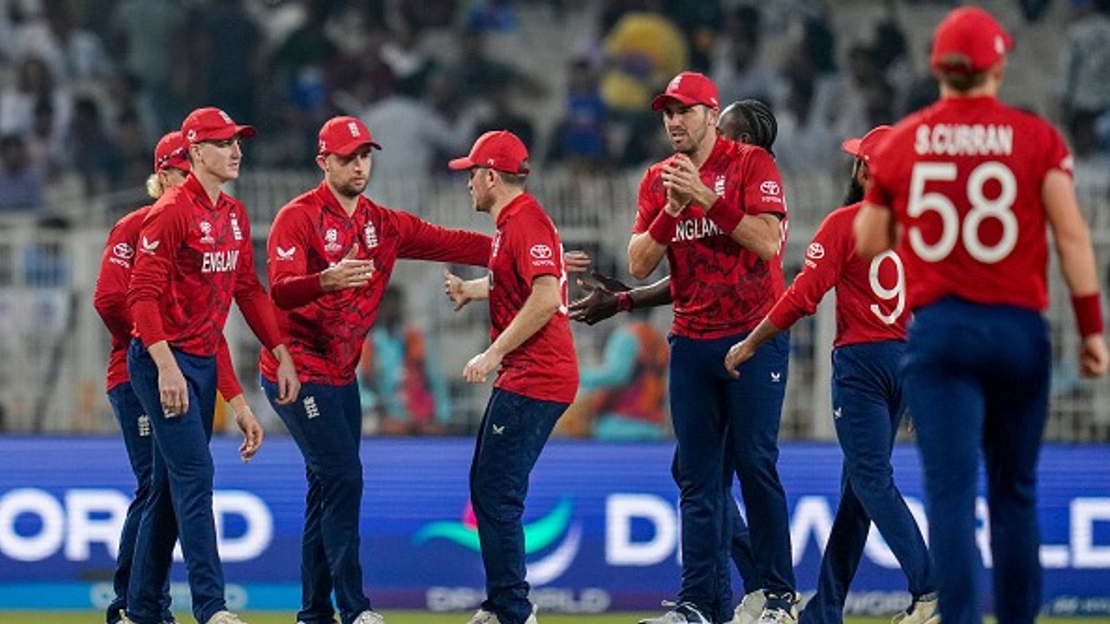 T20 World Cup: England avert another upset, eke out 24-run win over spirited Italy to enter Super 8 England's Will Jacks celebrates with his teammates in this frame. (Getty)