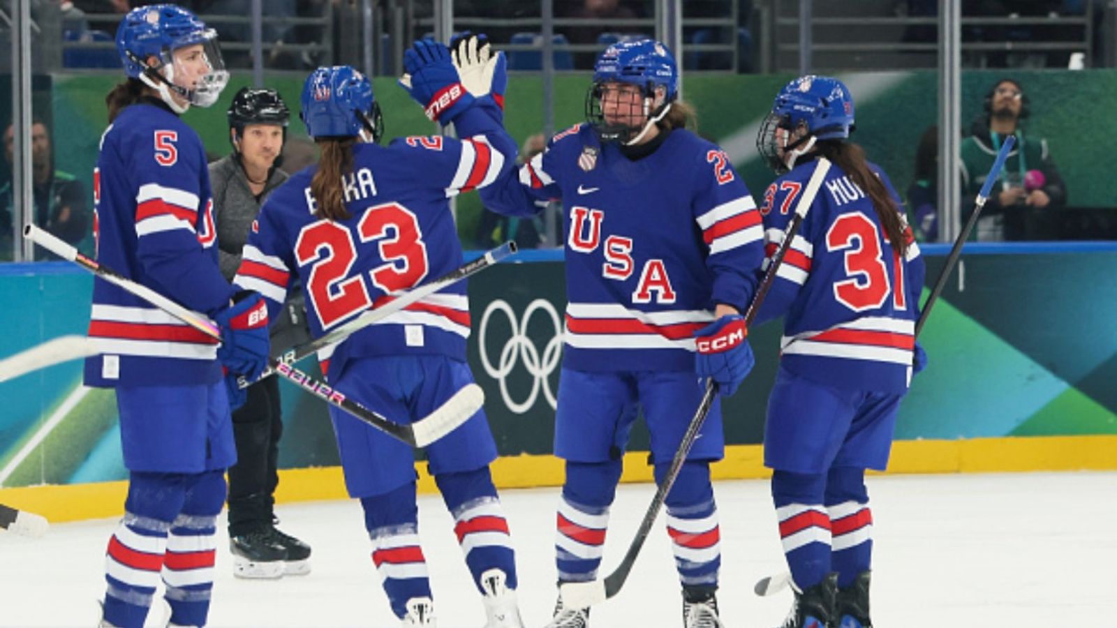 Team USA makes Winter Olympics history with fifth straight shutout to storm into finals Team USA Hockey in the frame (via Getty)