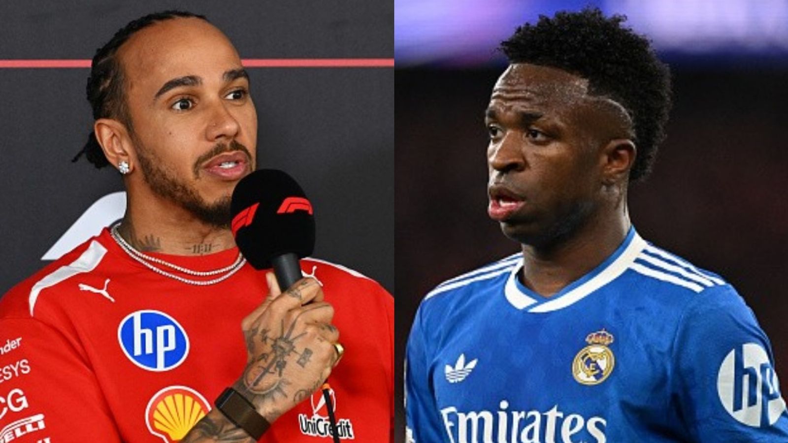 Lewis Hamilton sends powerful message to Real Madrid star Vinicius amid racism allegations against Benfica's Prestianni Lewis Hamilton, Vinicius Jr in the frame (Images via Getty)