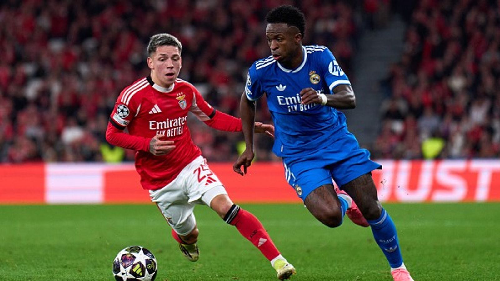 Benfica backs Gianluca Prestianni after controversial exchange with Vinicius Jr blames 'defamation campaign' Gianluca Prestianni and Vinicius Jr in the frame.