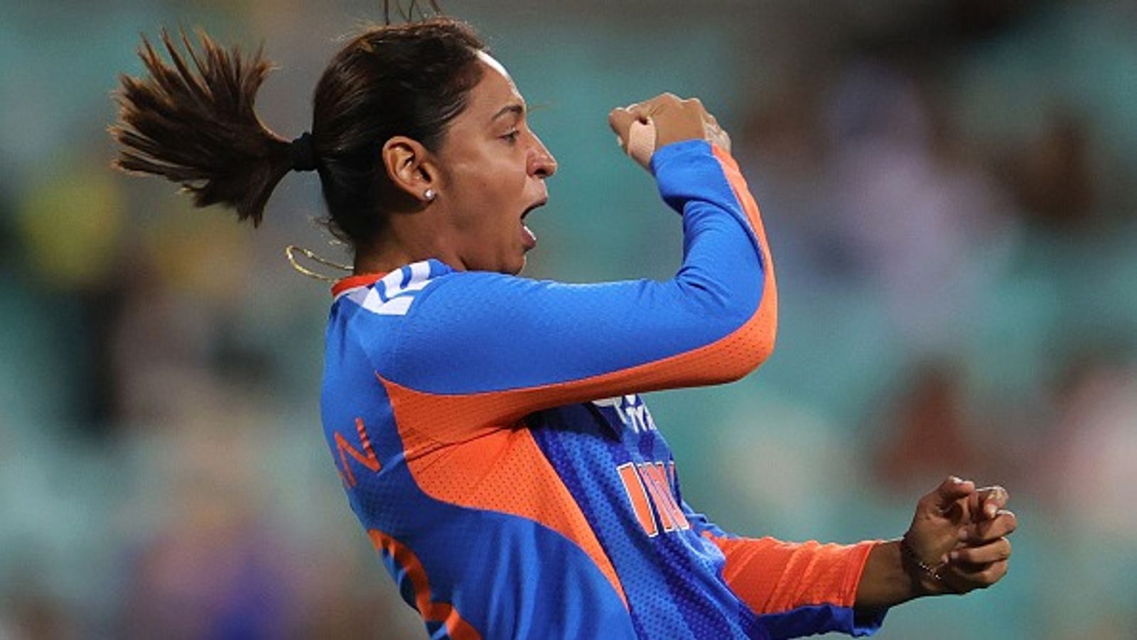Harmanpreet Kaur scripts towering World Record during IND W vs AUS W 2nd T20I India captain Harmanpreet Kaur in this frame. (Getty)