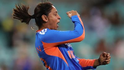 Harmanpreet Kaur scripts towering World Record during IND W vs AUS W 2nd T20I India captain Harmanpreet Kaur in this frame. (Getty)