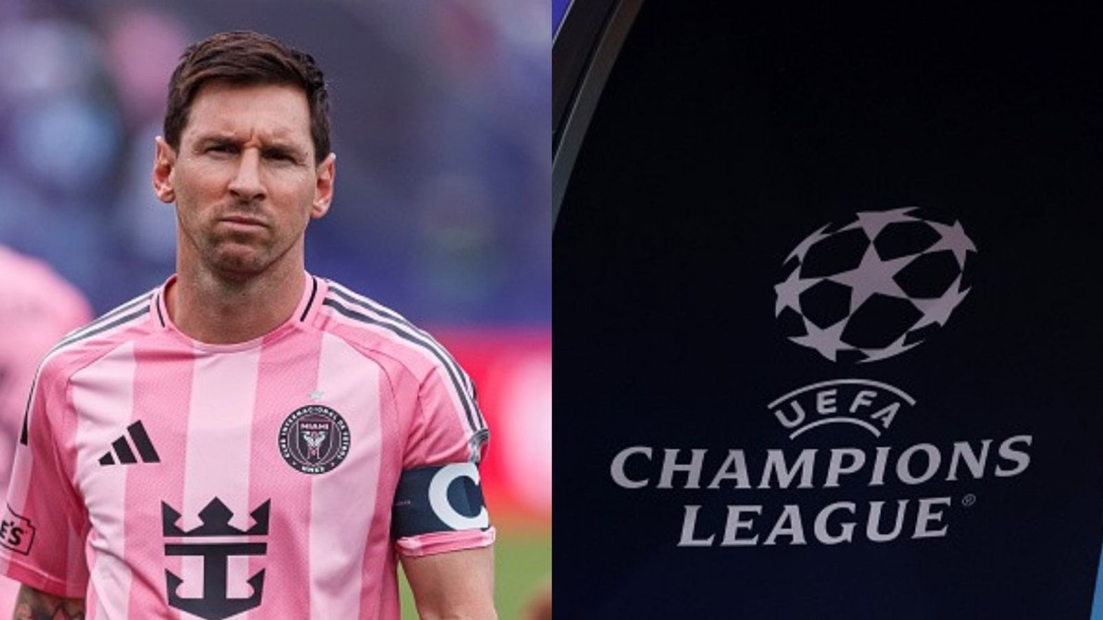 Shock claim from Messi's teammate will drive Champions League fans crazy Lionel Messi, UCL logo in the frame (Images via Getty)