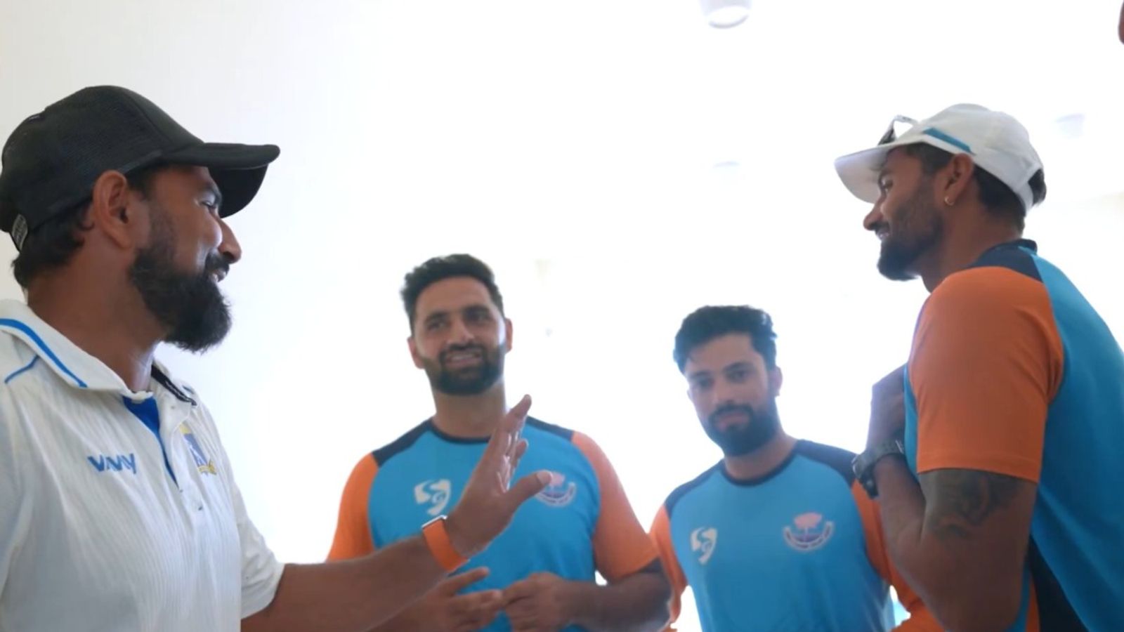 WATCH: Mohammed Shami gives crucial advice to Jammu and Kashmir bowlers ahead of Ranji Trophy final Mohammed Shami along with J&K team (BCCI X)