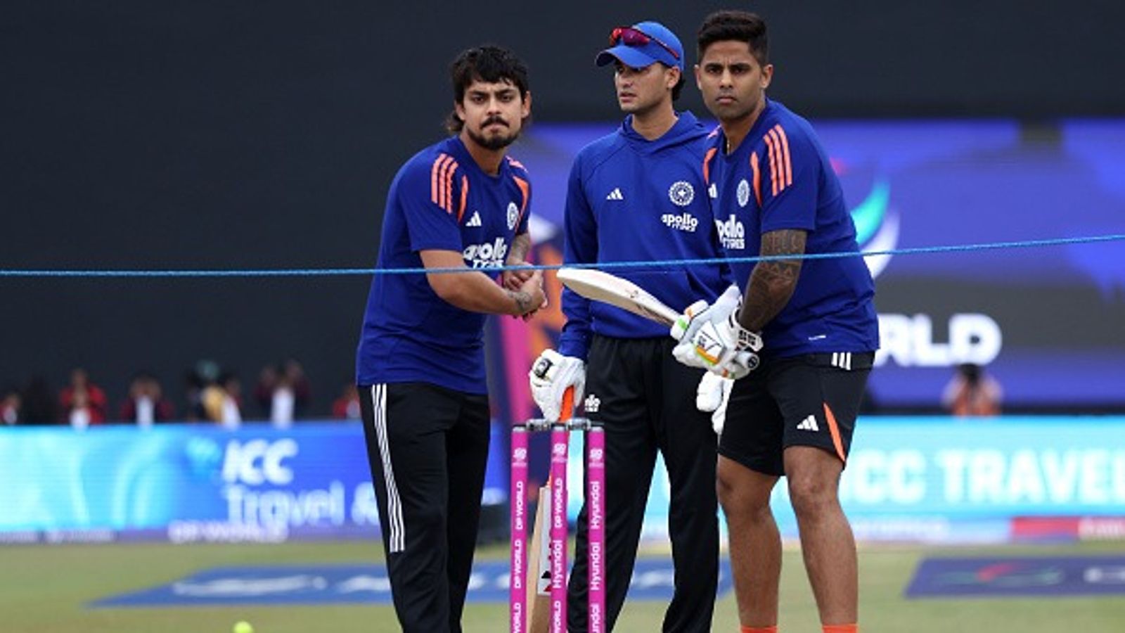 Suryakumar Yadav, Gautam Gambhir warned for picking 'so many left-handers' ahead of India vs South Africa Super 8 clash Ishan Kishan, Suryakumar Yadav and Abhishek Sharma of India warm up (Getty)