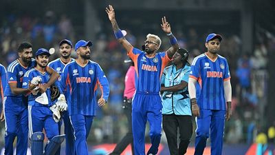 Chakravarthy, Hardik ignored as ex-India coach pick 3 'extremely critical' players for Team India in T20 World Cup 2026 Jasprit Bumrah, Ishan Kishan, Axar Patel, Varun Chakravarthy, Hardik Pandya and captain Suryakumar Yadav celebrate (Getty)