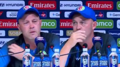 Watch: Jonathan Trott breaks down in tears in presser after last match as Afghanistan's head coach Afghanistan's head coach Jonathan Trott's eyes welled up in tears during press conference. (X)
