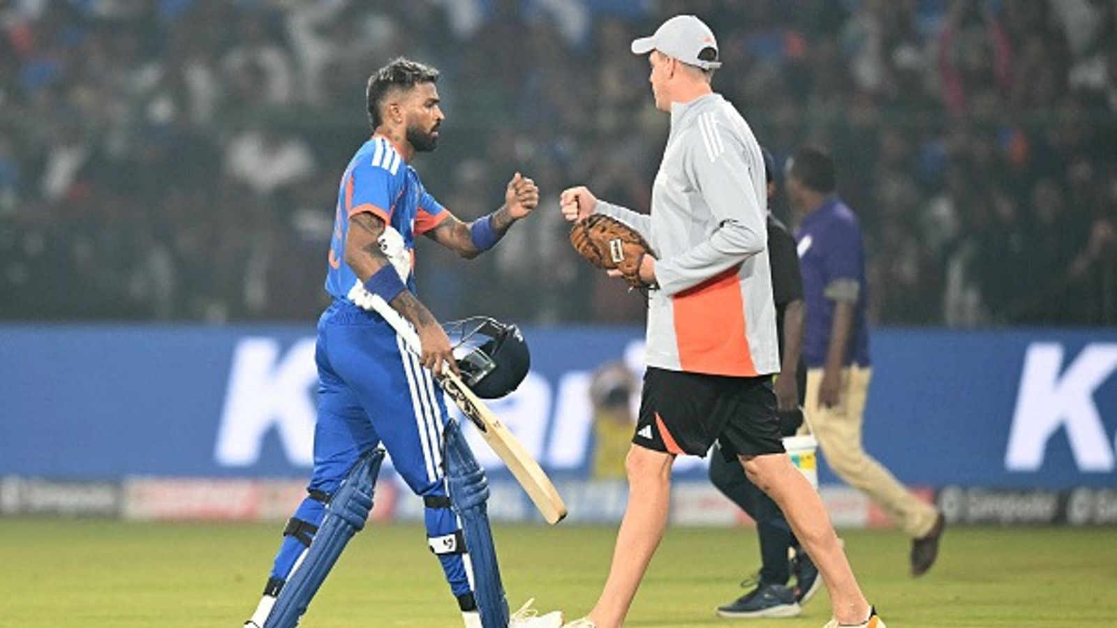 Morne Morkel addresses India's spin struggles ahead of T20 World Cup Super 8 clash vs SA India's Hardik Pandya (L) bumps his fists with bowling coach Morne Morkel in this frame. (Getty)