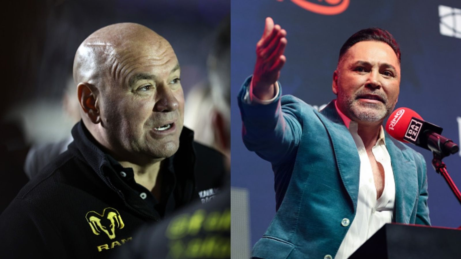 Oscar De La Hoya fires brutal shot at Dana White: "My D&G belt is worth more" Dana White and Oscar De La Hoya in the frame (via Getty)