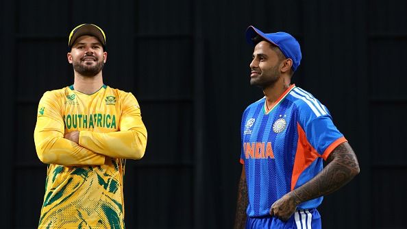 Aiden Markram of South Africa and Suryakumar Yadav of India during a warm up match between India and South Africa Aiden Markram of South Africa and Suryakumar Yadav of India during a warm up match between India and South Africa