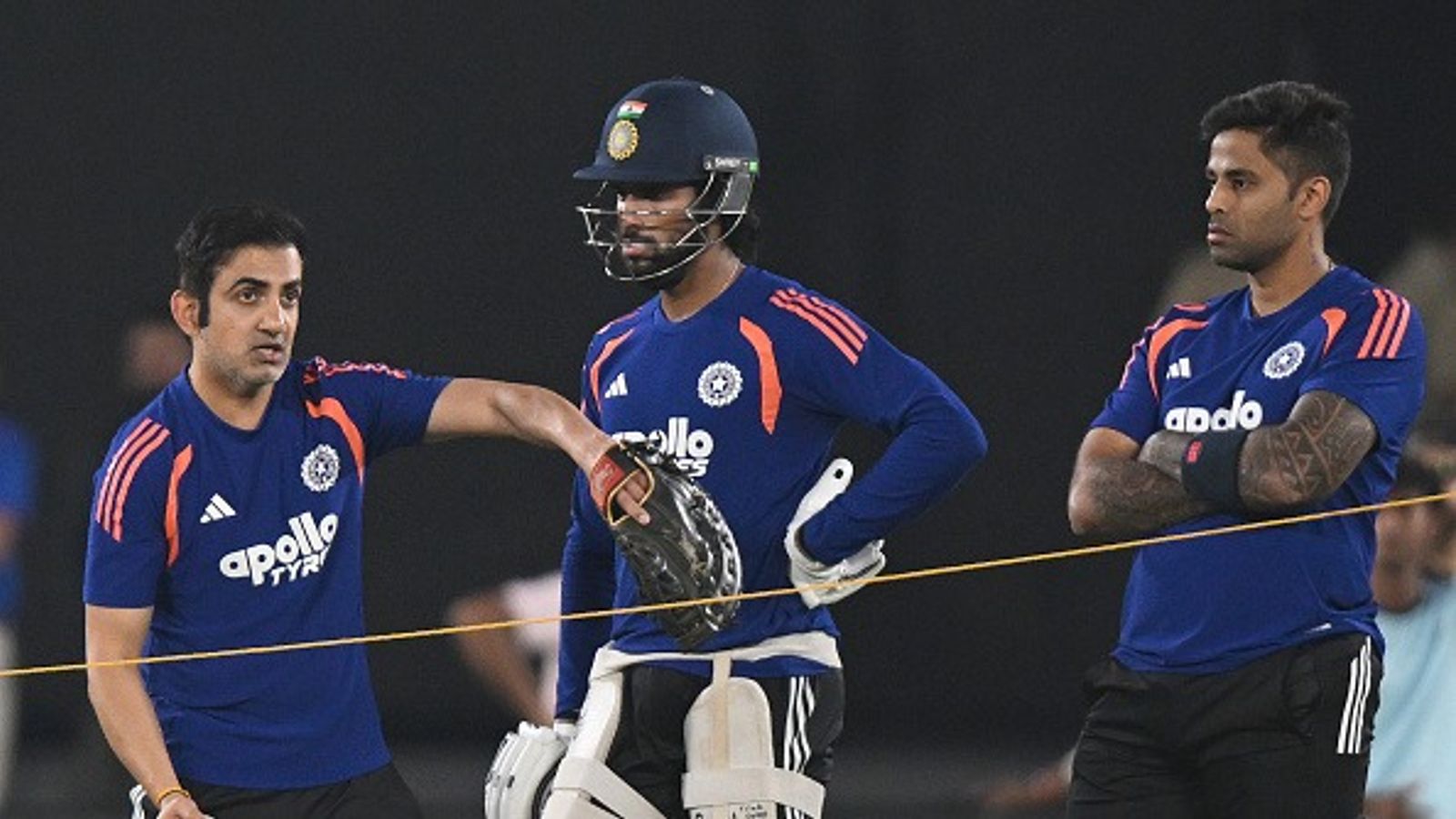 Suryakumar Yadav, Gautam Gambhir advised to make two changes in India's playing XI for Super 8 clash vs South Africa Coach Gautam Gambhir (L) interacts with Tilak Varma (C) and Suryakumar Yadav of India during an ICC Men's T20 World Cup India & Sri Lanka 2026 net session at Narendra Modi Stadium (getty)