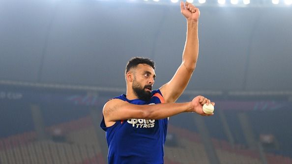 India's star spinner Varun Chakaravarthy in this frame. (Getty)