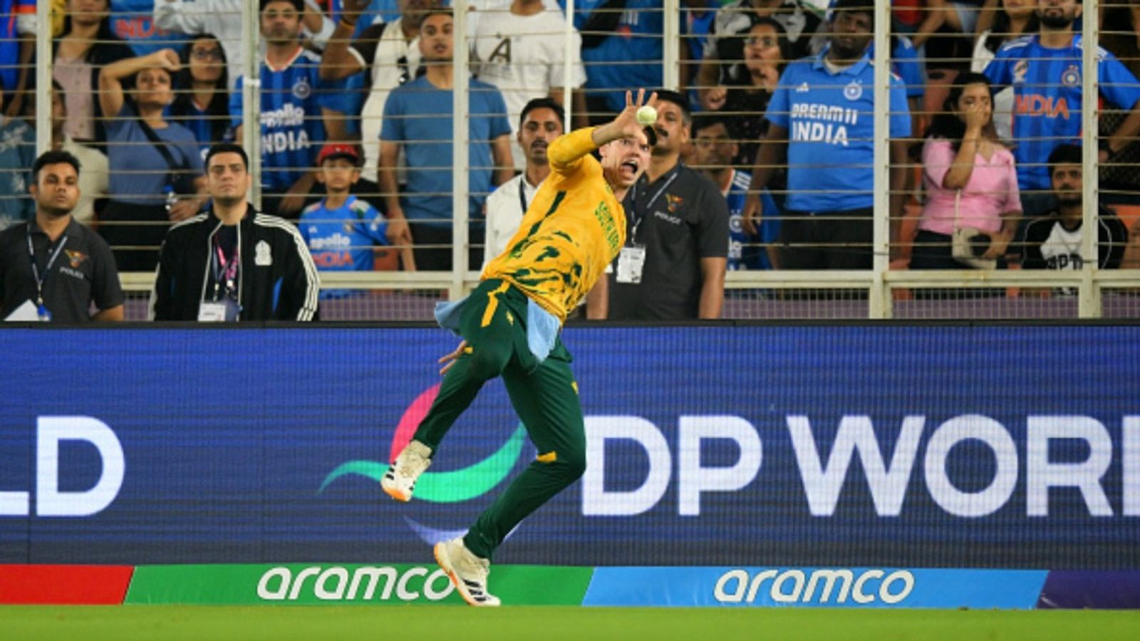 Tristan Stubbs creates T20I world record in Super 8 game against India, 1st fielder to achieve feat Tristan Stubbs of South Africa catches out Hardik Pandya of India during the ICC Men's T20 World Cup 2026 Super 8 match at Narendra Modi Stadium on February 22, 2026 in Ahmedabad, India.