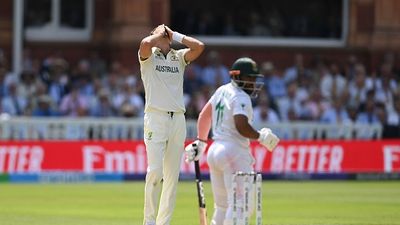 Australia set for first Test tour of South Africa since 2018 sandpaper-gate: Check full schedule Mitchell Starc of Australia reacts after Steve Smith drops a catch from the bat of Temba Bavuma during the third day of the ICC World Test Championship Final (Getty)