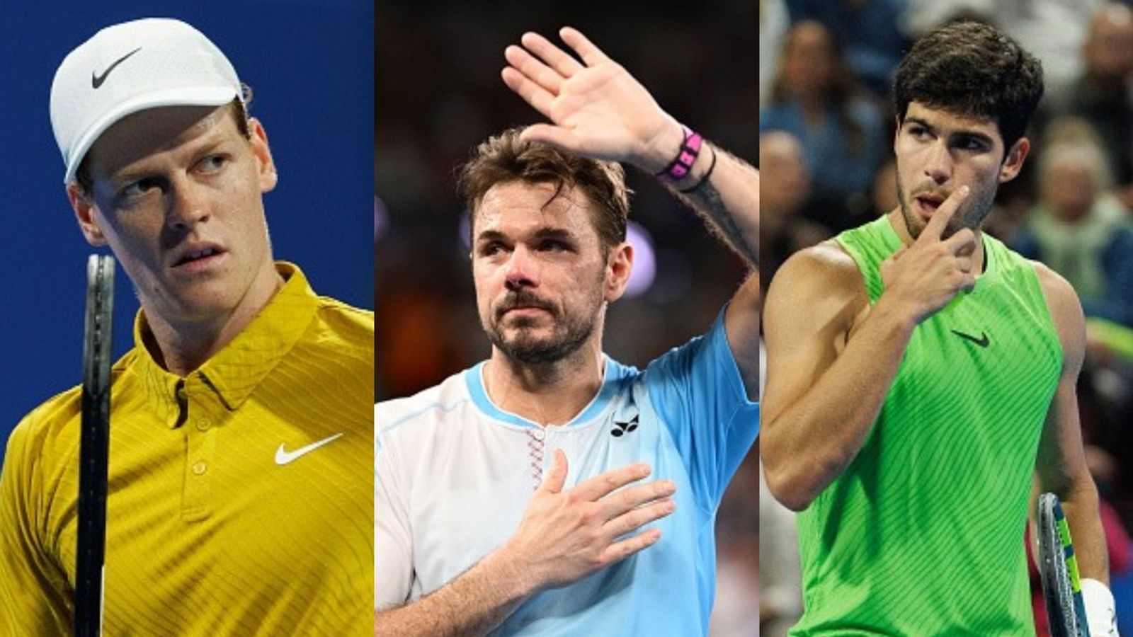 Stan Wawrinka eyes one final dream match against THIS rising star before retirement Jannik Sinner, Stan Wawrinka, Carlos Alcaraz in the frame (Images via Getty)