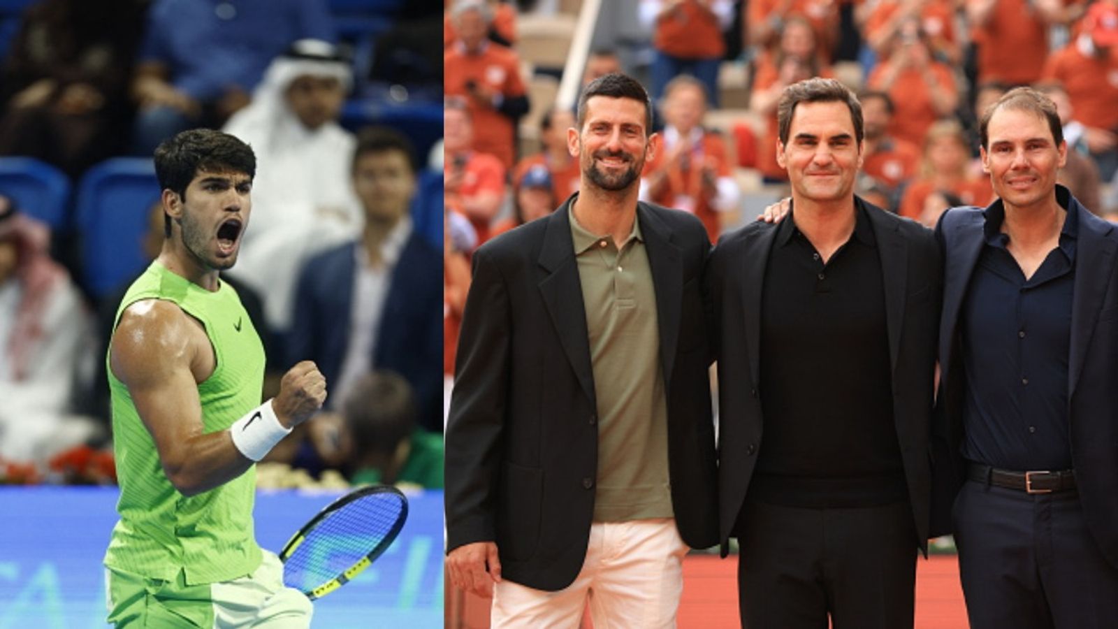 Carlos Alcaraz topples the ‘Big Three’ to script historic tennis milestone Carlos Alcaraz, Novak Djokovic, Roger Federer, and Rafael Nadal in the frame (via Getty)