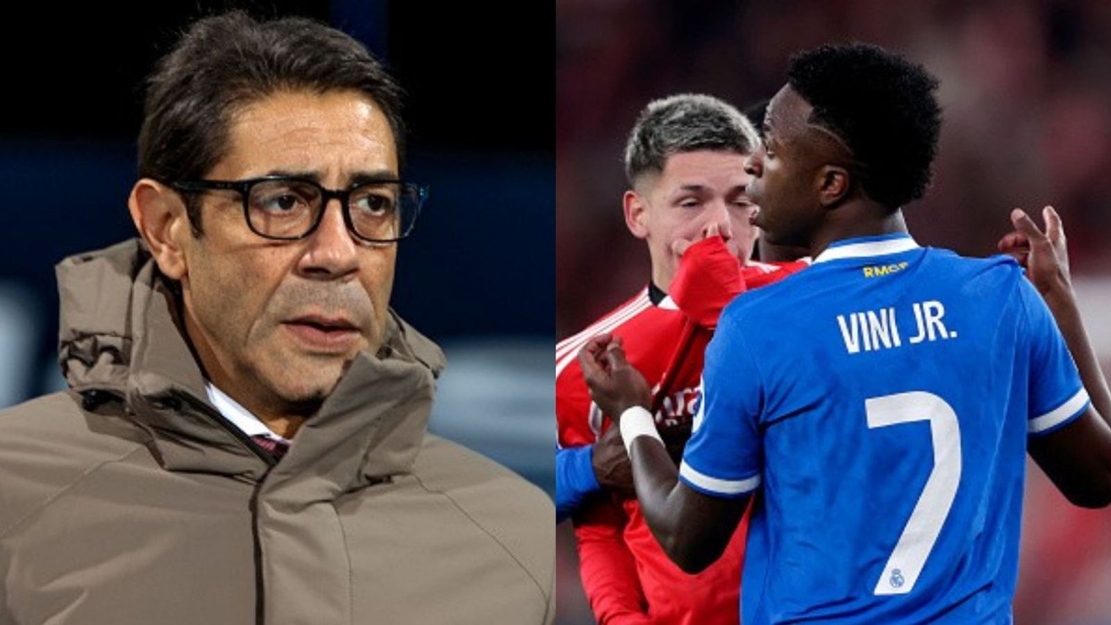 Benfica president Rui Costa's BIG statement on Prestianni & Vinicius racism controversy, 'He is…’ Rui Costa, Vinicius, Prestianni in the frame (Images via Getty)