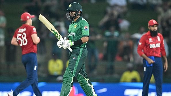Babar Azam (C) walks back after getting out during the 2026 ICC Men's T20 Cricket World Cup Super Eights match between England and Pakistan at the Pallekele International Cricket Stadium Babar Azam (C) walks back after getting out during the 2026 ICC Men's T20 Cricket World Cup Super Eights match between England and Pakistan at the Pallekele International Cricket Stadium