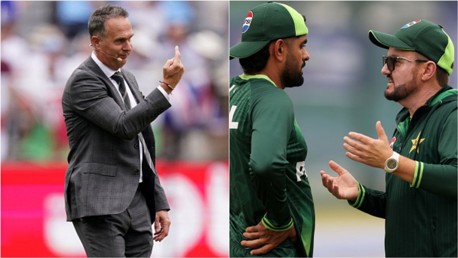 'Never want to be an overseas coach in Pakistan': Vaughan alleges 'politics' over Babar's selection, hails Hesson England cricketer-turned-commentator Michael Vaughan; Pakistan's Babar Azam talks to head coach Mike Hesson.