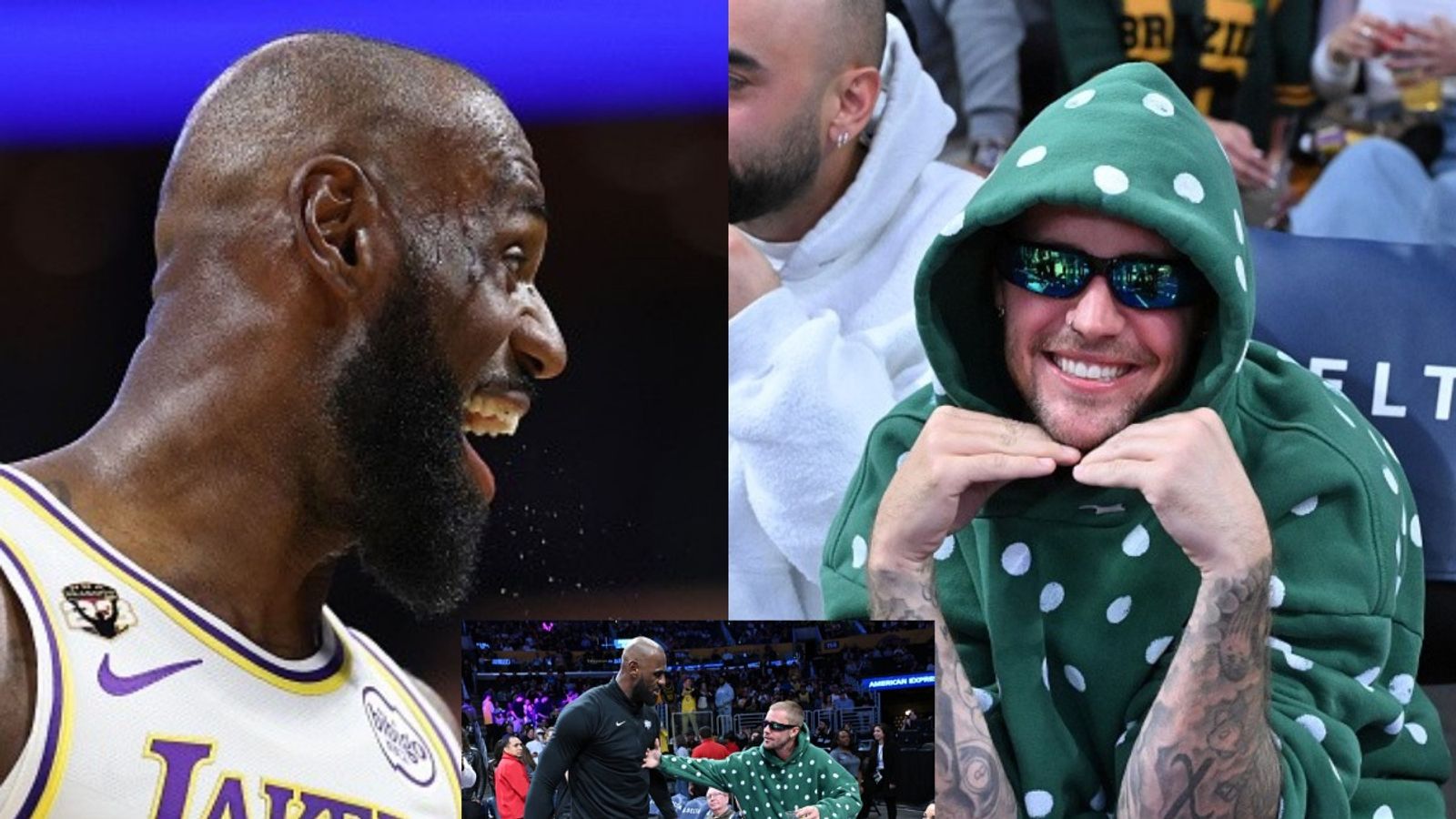 Watch: LeBron James and Justin Bieber's courtside vibe during Lakers vs Magic NBA game LeBron James, Justin Bieber in the frame (Images via Getty)