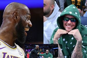 Watch: LeBron James and Justin Bieber's courtside vibe during Lakers vs Magic NBA game SportsTak