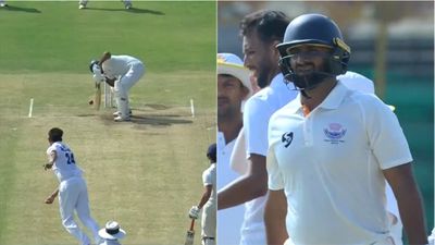 Expecting a bouncer from Prasidh Krishna, J&K's Auqib Nabi plays a weird shot to get out; watch video Auqib Nabi, Prasidh Krishna