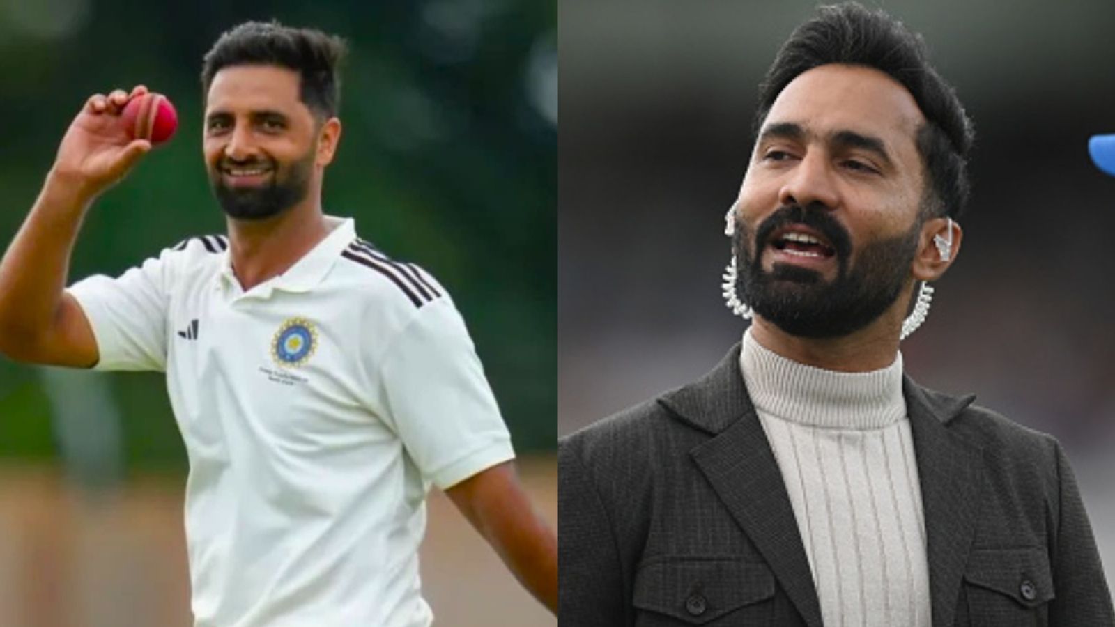 Ranji Trophy final: Dinesh Karthik's social media post praising J&K's Auqib Nabi goes viral Aquib Dar along with Dinesh Karthik (Getty)