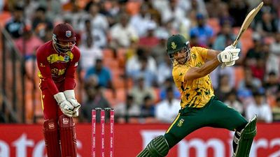 Markram's South Africa all but seal T20 World Cup semis berth with crushing 9-wicket win over West Indies South Africa's captain Aiden Markram (R) in action in this frame. (Getty)