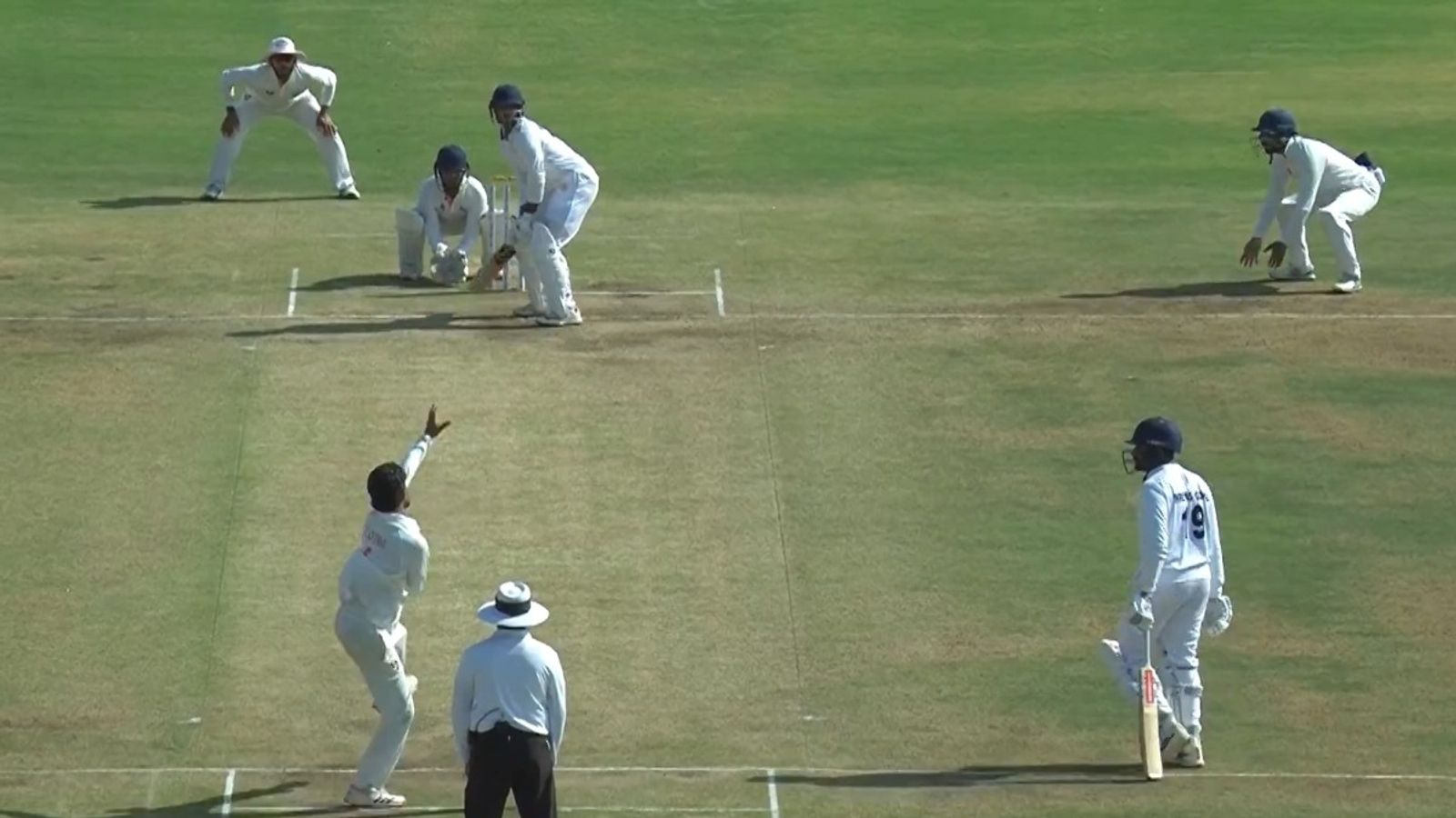 Auqib Nabi’s fiery spell puts Jammu & Kashmir on brink of historic Ranji Trophy title Mayank Agarwal batting against Jammu & Kashmir ( X screengrab)