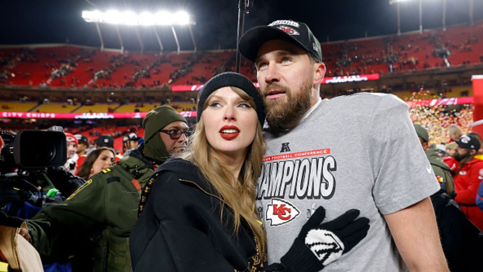 Major update as Taylor Swift & Chiefs’ Travis Kelce rumored to marry on THIS date this year Taylor Swift and Travis Kelce in the frame (Image via Getty)