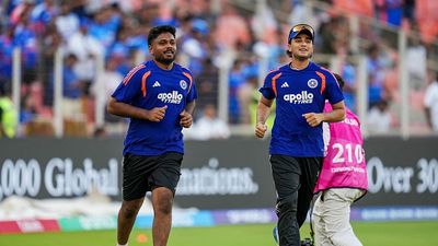 Sanjay Manjrekar explains why India should go with Abhishek Sharma and Sanju Samson ahead of West Indies clash Sanju Samson of India and Abhishek Sharma of India warm up (Getty)