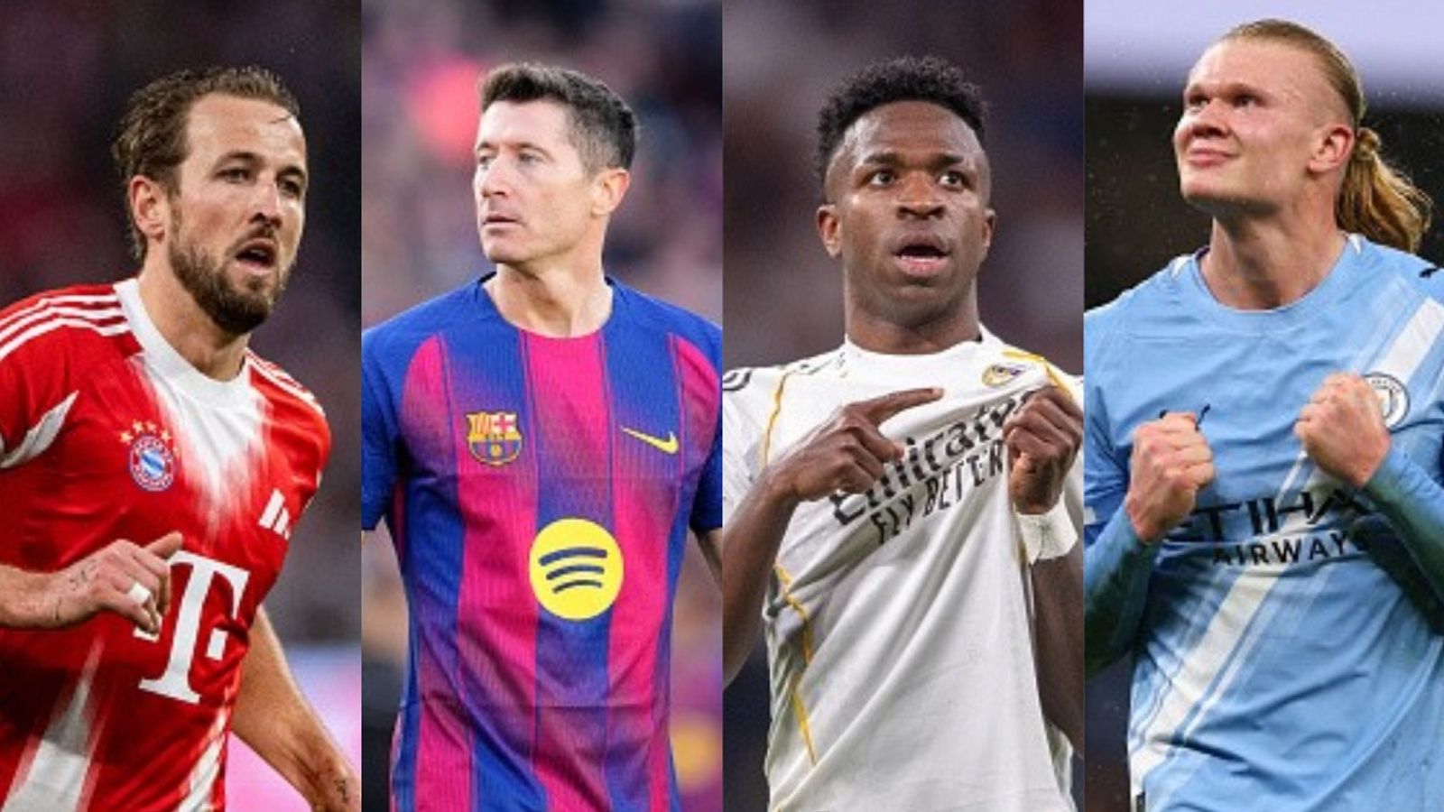 UEFA Champions League Round of 16 draw revealed as Real Madrid, FC Barcelona, Manchester City & more learn their fate Harry Kane, Robert Lewandowski, Vinicius Jr, Erling Haaland in the frame (Images via Getty)