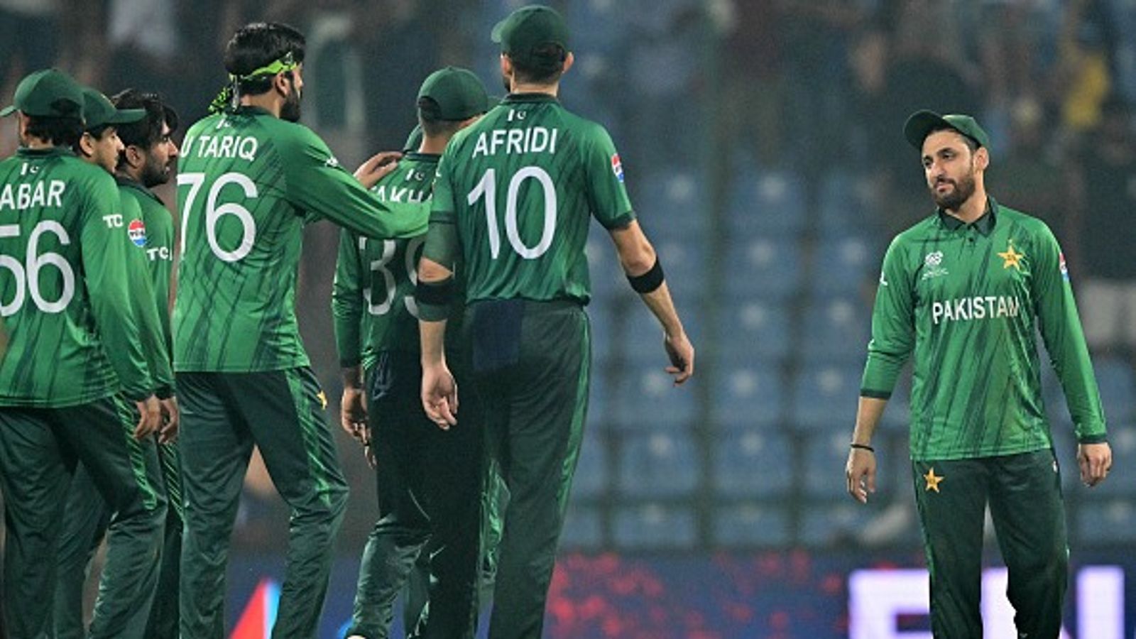 How can Pakistan still qualify for T20 World Cup semifinals? All scenarios Explained Pakistan's captain Salman Agha (R) looks at his teammates after their loss against England. (Getty)