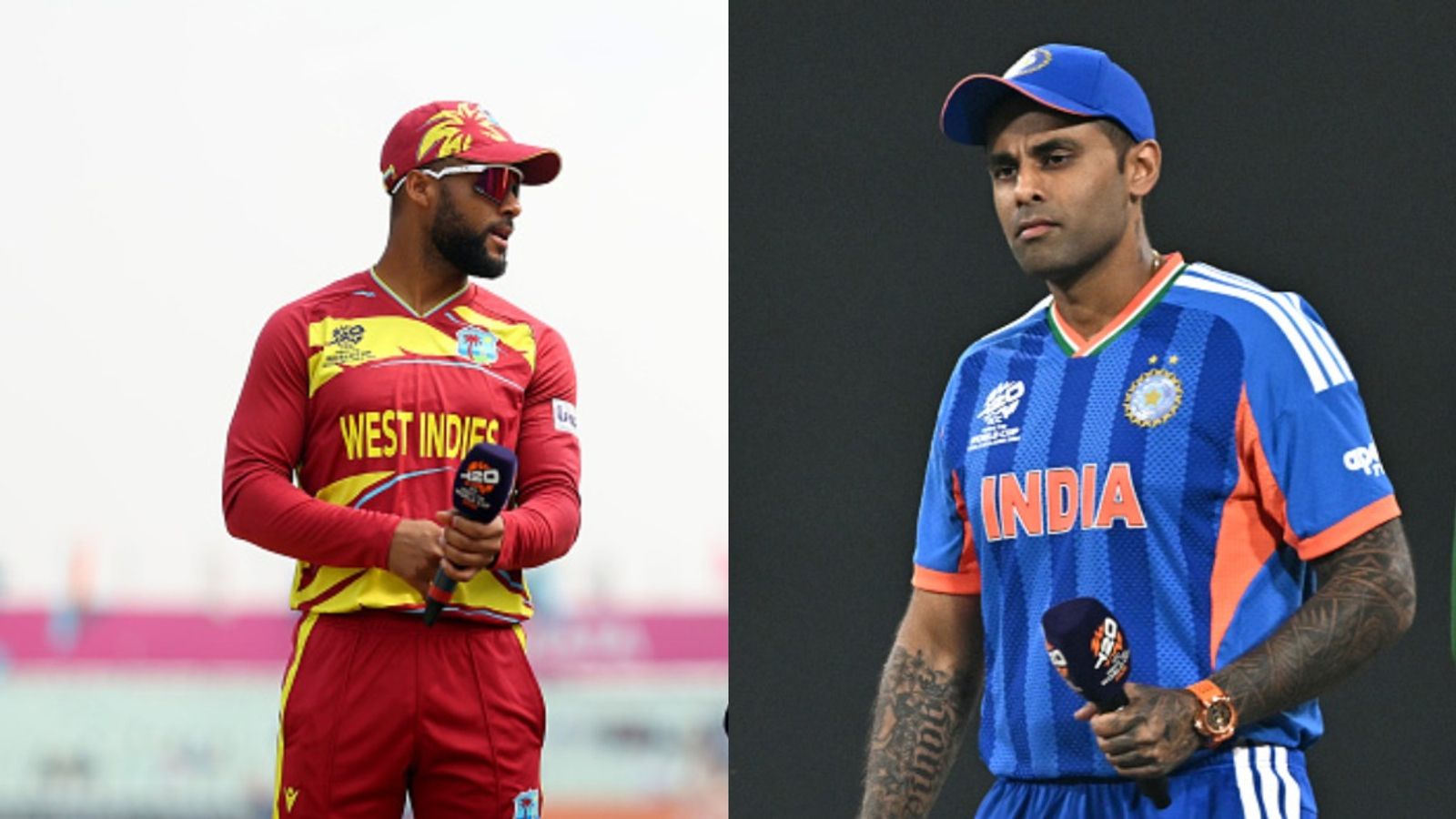 IND vs WI Live Streaming: When and where to watch T20 World Cup 2026 virtual knockout online and on TV IND vs WI Live Steaming: West Indies captain Shai Hope with his Indian counterpart Suryakumar Yadav (Getty)
