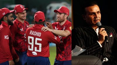 Virender Sehwag inspiration behind England’s T20 World Cup 2026 semi-final qualification? Rehan Ahmed reveals England Cricket Team along with Virender Sehwag (Getty)
