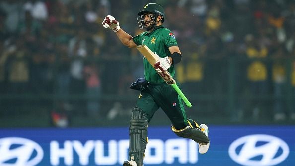 Pakistan's Sahibzada Farhan in this frame. (Getty)