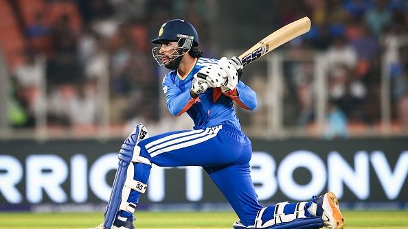 India's star batter Tilak Varma in this frame. (Getty)