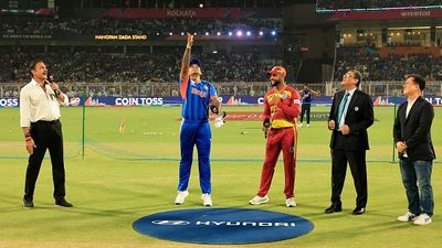 'There will be tension': Suryakumar Yadav's honest confession during IND vs WI toss India's Suryakumar Yadav (2nd from L) flips the coin as West Indies' Shai Hope looks on ahead of their Super 8 clash. (Getty)