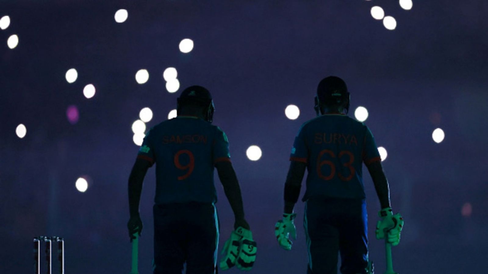 'Not easy on batters... it's serious stuff': Gavaskar, Shastri slam organisers for laser show during drinks break Sanju Samson and Suryakumar Yadav of India look on during the ICC Men's T20 World Cup 2026 Super 8 match against West Indies at Eden Gardens on March 01, 2026 in Kolkata, India.