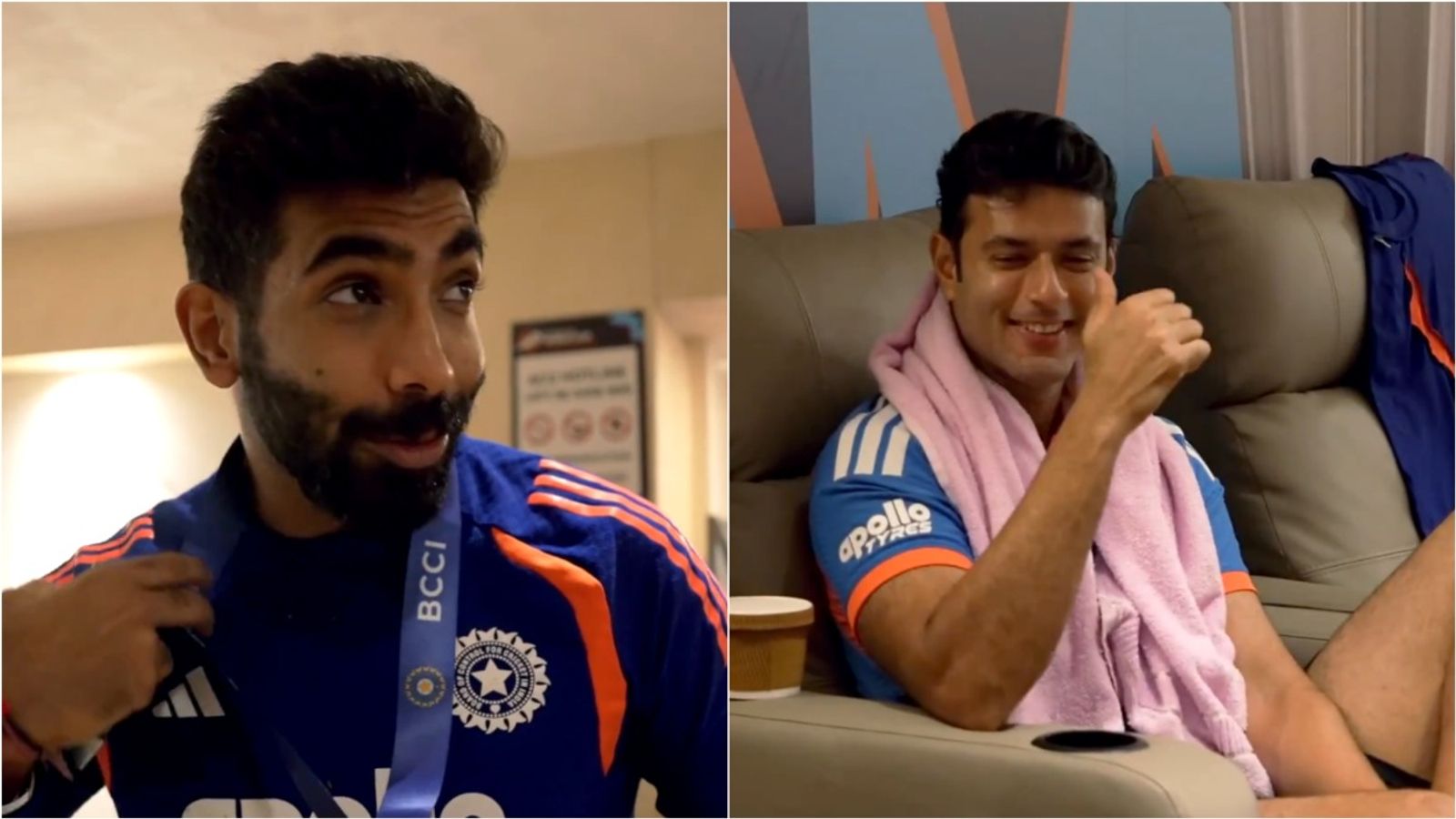 WATCH: Bumrah gets dressing room 'Impact Player of the match' medal but turns focus to Dube India's Jasprit Bumrah applauds Shivam Dube in the dressing room after win over West Indies in T20 World Cup 2026 Super 8 clash.